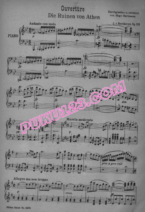 天天钢琴网-免费下载Beethoven - Overture from The Ruins of Athens Op.113 钢琴独奏版《“雅典的废墟”序曲》