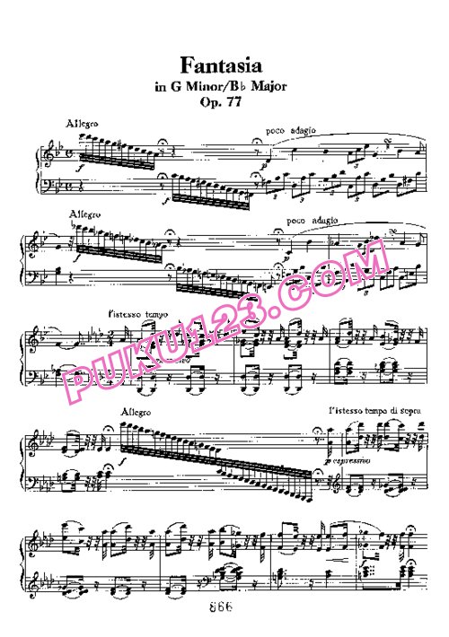 天天钢琴网-免费下载Beethoven - Fantasia in g Minor Op.77