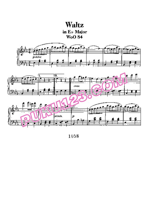 天天钢琴网-免费下载Beethoven - Waltz WoO 84 & Waltz WoO 85