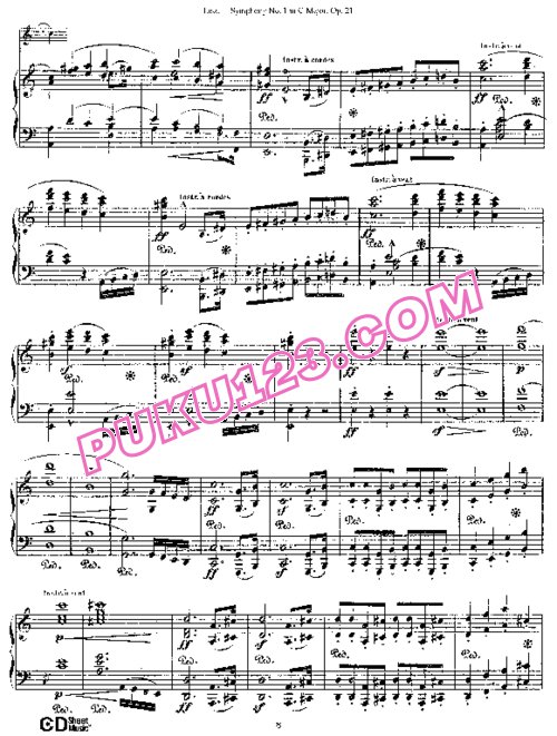 天天钢琴网-免费下载Beethoven - Liszt - Symphony No.1 in C Major Op.21 - Solo Piano 李斯特改编钢琴独奏版