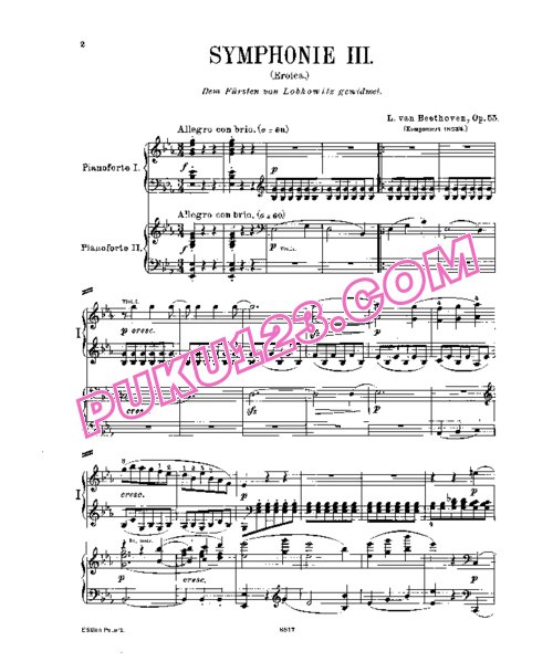 天天钢琴网-免费下载Beethoven - Singer - Symphony No.3 in E-flat Major, Eroica Op.55 - 2 Pianos
