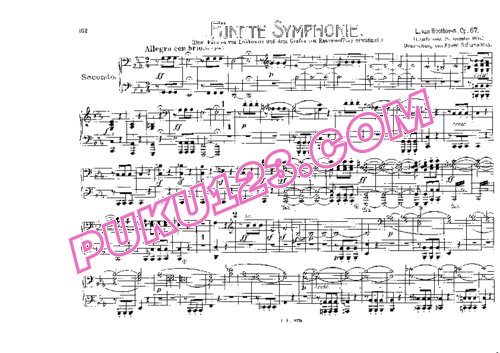 天天钢琴网-免费下载Beethoven - Scharwenka Symphony No.5 in c Minor Op.67 - 4 Hands