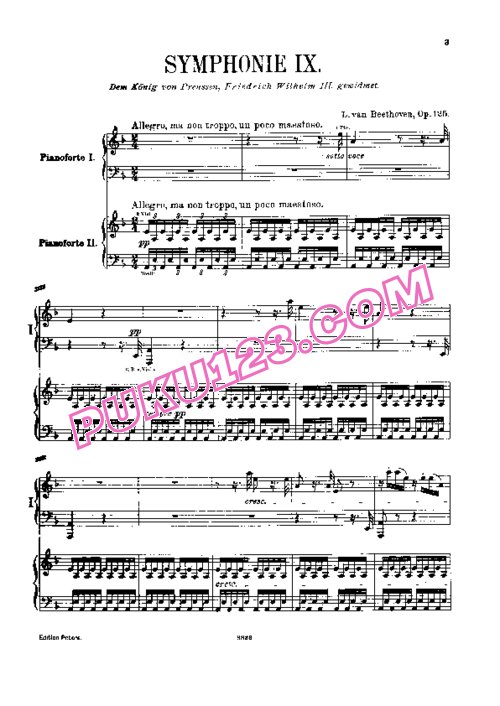 天天钢琴网-免费下载Beethoven - Symphony No.9 in d Minor Op.125 - 2 Pianos