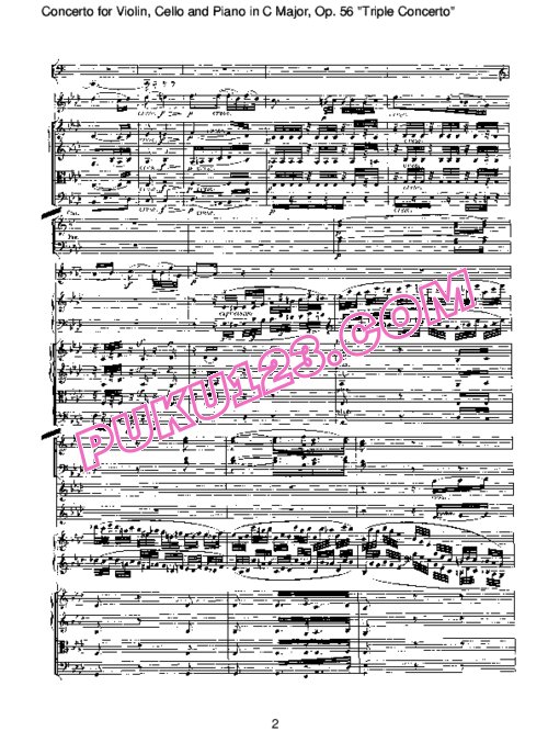 天天钢琴网-免费下载Beethoven - Triple Concerto in C Major Op.56 - Full Score