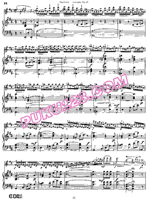 天天钢琴网-免费下载Beethoven - Violin Concerto in D Major Op[1].61 - 小提琴与钢琴版