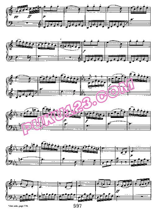 天天钢琴网-免费下载Beethoven - Rondo in C Major WoO 48