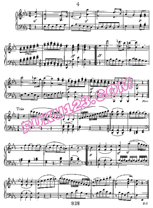 天天钢琴网-免费下载Beethoven - 12 Minuets WoO 7