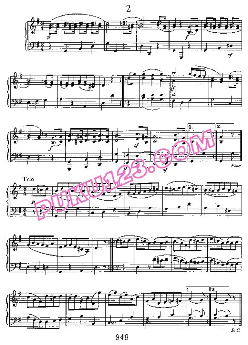 天天钢琴网-免费下载Beethoven - 6 Minuets WoO 10