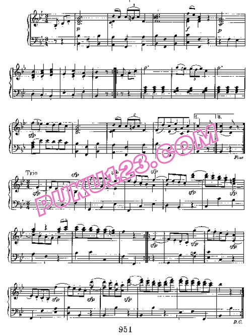 天天钢琴网-免费下载Beethoven - 6 Minuets WoO 10