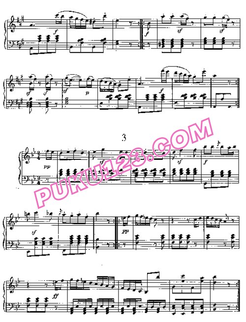 天天钢琴网-免费下载Beethoven - 7 Contredances WoO 14