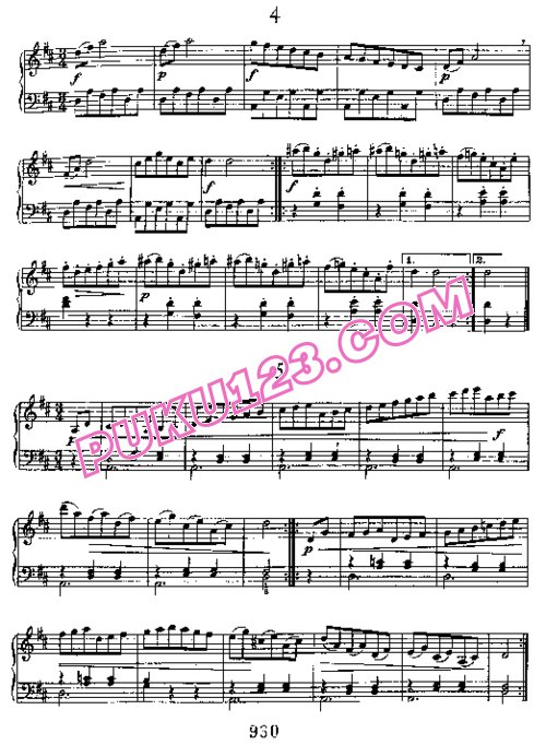 天天钢琴网-免费下载Beethoven - 7 Landler WoO 11