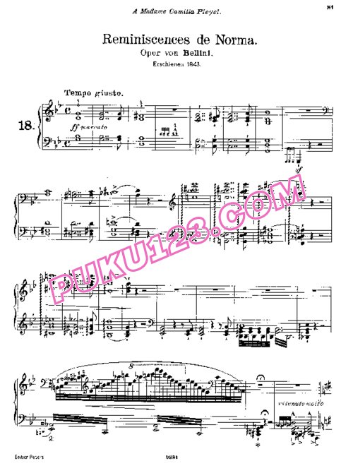 天天钢琴网-免费下载Liszt - Bellini - Réminiscence de Norma 李斯特改编