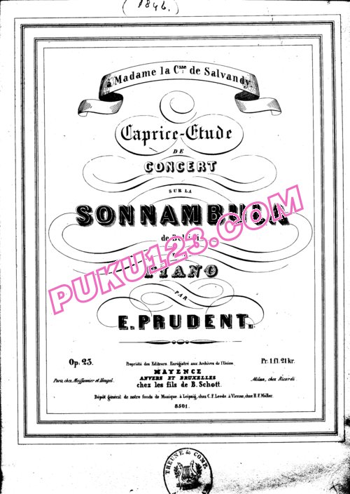 天天钢琴网-免费下载Prudent - Caprice Etude de Concert on Bellini s Sonnambula Op.23