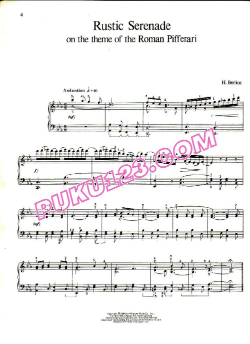 天天钢琴网-免费下载Berlioz - Rustic Serenade
