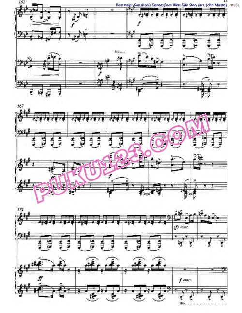 天天钢琴网-免费下载Bernstein - Symphonic Dances from WSS (arr two pianos Musto) part.1 双钢琴版1