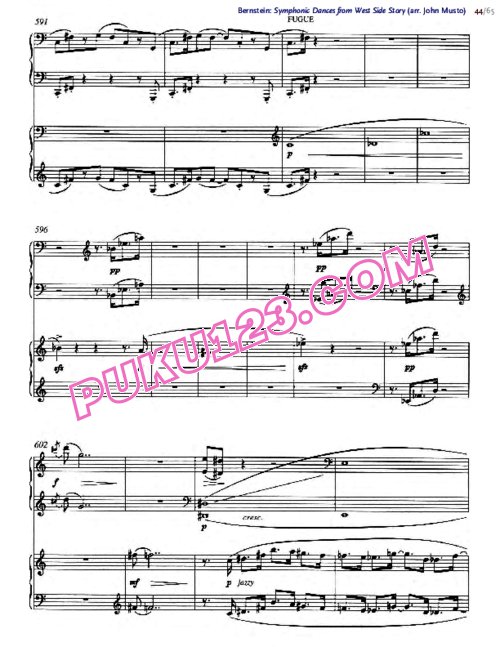 天天钢琴网-免费下载Bernstein - Symphonic Dances from WSS (arr two pianos Musto) part.3 双钢琴版3