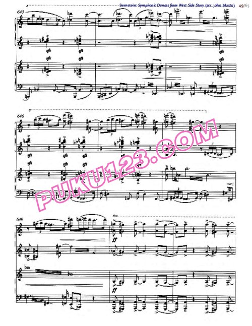 天天钢琴网-免费下载Bernstein - Symphonic Dances from WSS (arr two pianos Musto) part.3 双钢琴版3