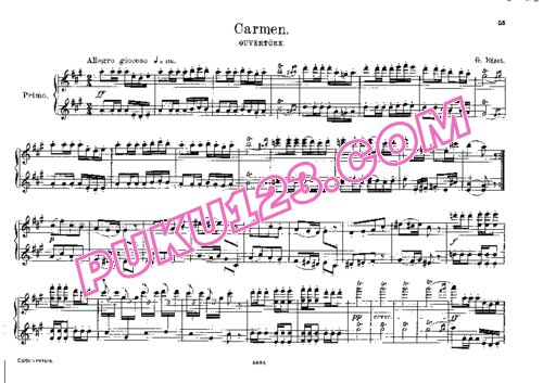 天天钢琴网-免费下载Bizet - Carmen Overture - 4 hands