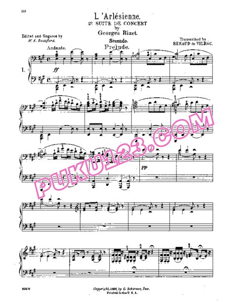 天天钢琴网-免费下载Bizet - L Arlesienne Suite No.2 - 4 Hands