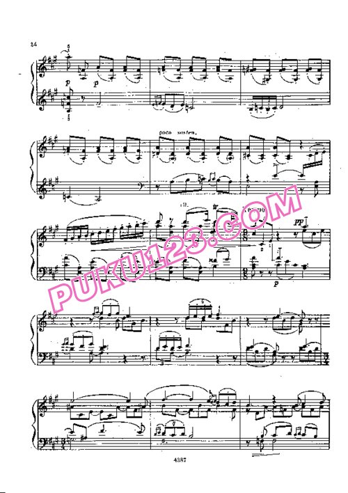 天天钢琴网-免费下载Borodin - Feinberg - Nocturne from String Quartet No.2 费恩伯格改编钢琴独奏版