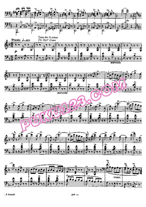 天天钢琴网-免费下载Borodin - Polovetzian Dances 钢琴独奏版