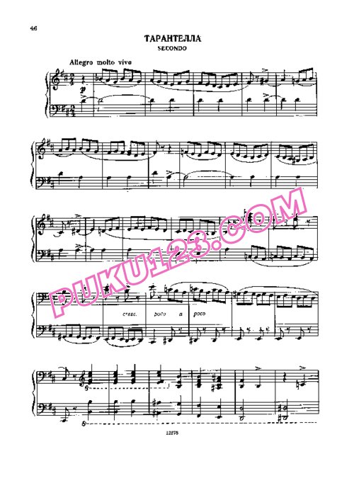 天天钢琴网-免费下载Borodin - Tarantella - 4 hands