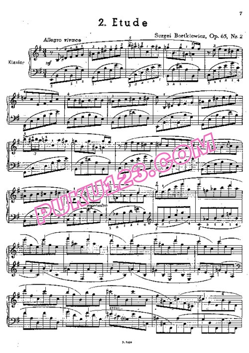 天天钢琴网-免费下载Bortkiewicz - Quatre Morceaux Op.65