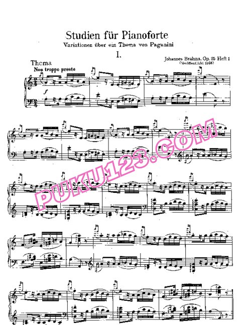 天天钢琴网-免费下载Brahms - Etudes var. thème de Paganini Op.35 Livre1