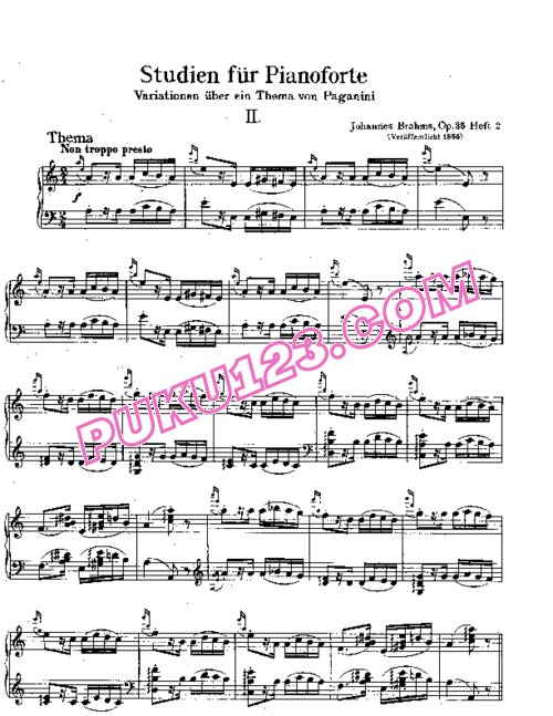 天天钢琴网-免费下载Brahms - Etudes var. thème de Paganini Op.35 Livre2