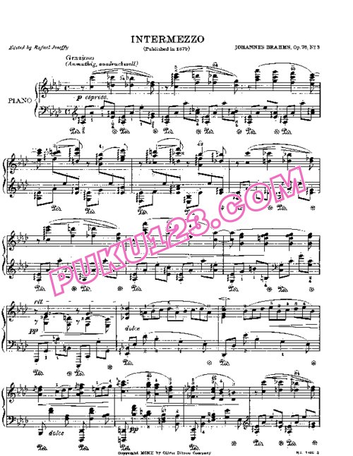 天天钢琴网-免费下载Brahms clav76 3