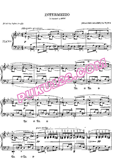 天天钢琴网-免费下载Brahms clav76 4