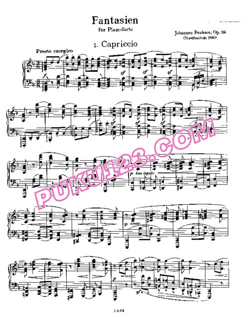 天天钢琴网-免费下载Brahms Op 116 1