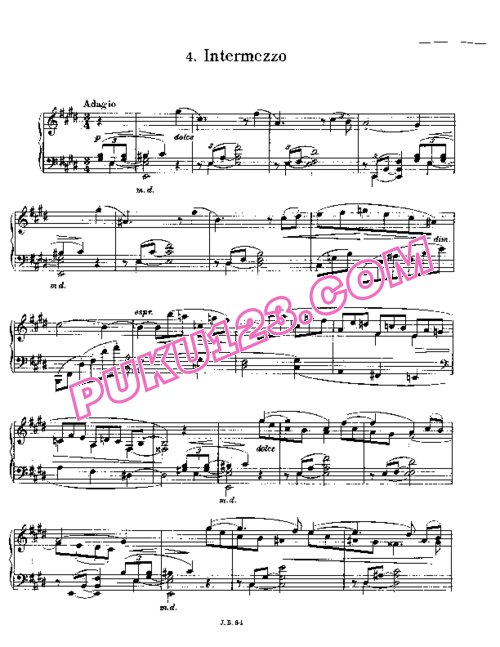 天天钢琴网-免费下载Brahms Op 116 4