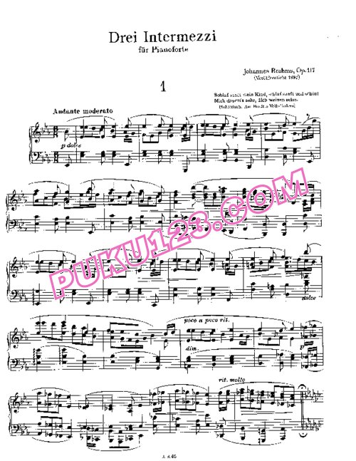 天天钢琴网-免费下载Brahms Op 117 1