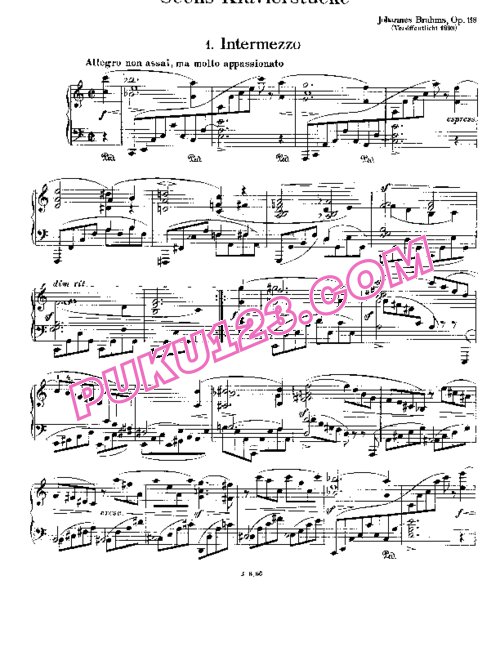 天天钢琴网-免费下载Brahms Op 118 1