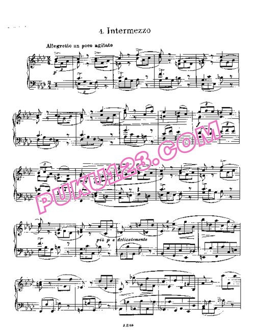 天天钢琴网-免费下载Brahms Op 118 4