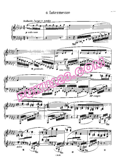 天天钢琴网-免费下载Brahms Op 118 6