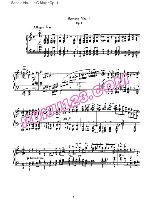 天天钢琴网-免费下载Brahms - Piano Sonata No.1 in C Op.1