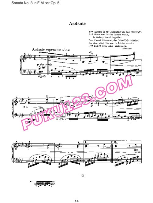 天天钢琴网-免费下载Brahms - Piano Sonata No.3 in F Minor Op.5