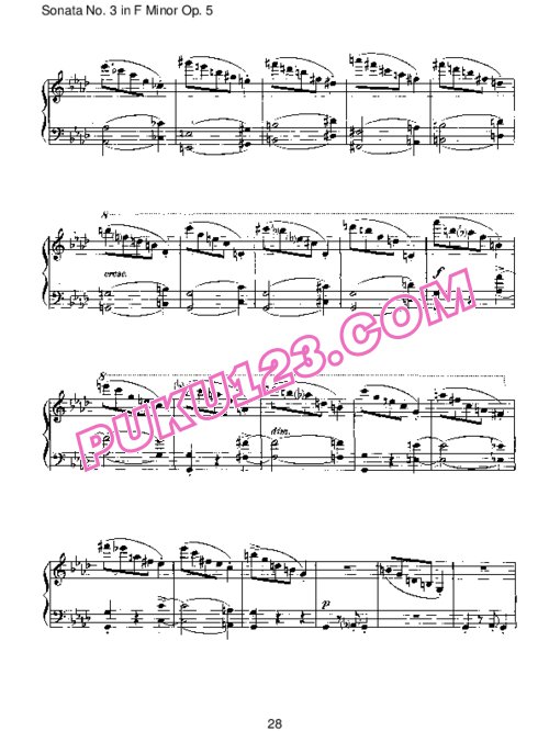天天钢琴网-免费下载Brahms - Piano Sonata No.3 in F Minor Op.5