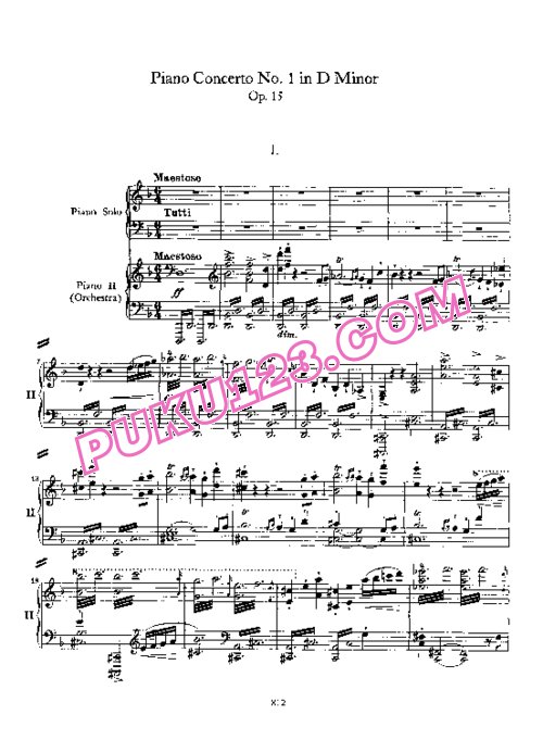 天天钢琴网-免费下载Brahms - Piano Concert no.1 Op.15 - 2 Pianos