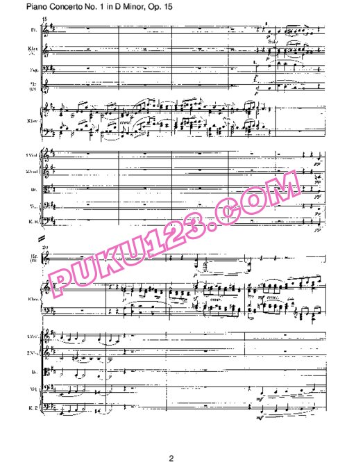 天天钢琴网-免费下载Brahms - Piano Concert no.1 Op.15 - Full Score