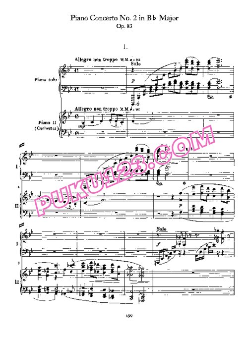 天天钢琴网-免费下载Brahms - Piano Concert no.2 Op.83 - 2 Pianos