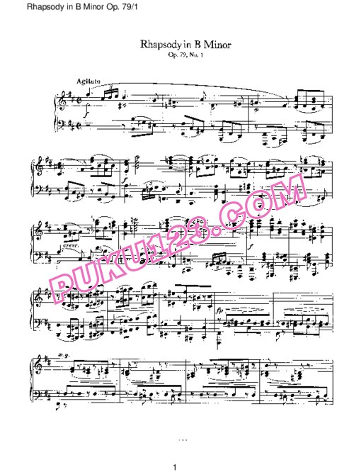 天天钢琴网-免费下载Brahms - Rhapsody in B Minor Op 79 pt 1