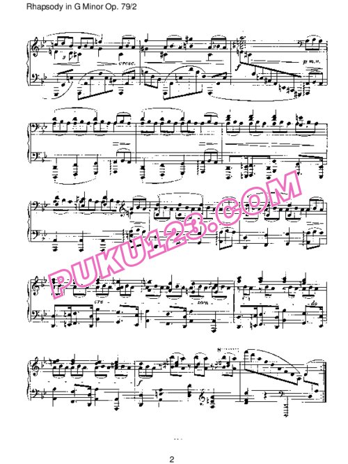 天天钢琴网-免费下载Brahms - Rhapsody in G Minor Op 79 pt 2