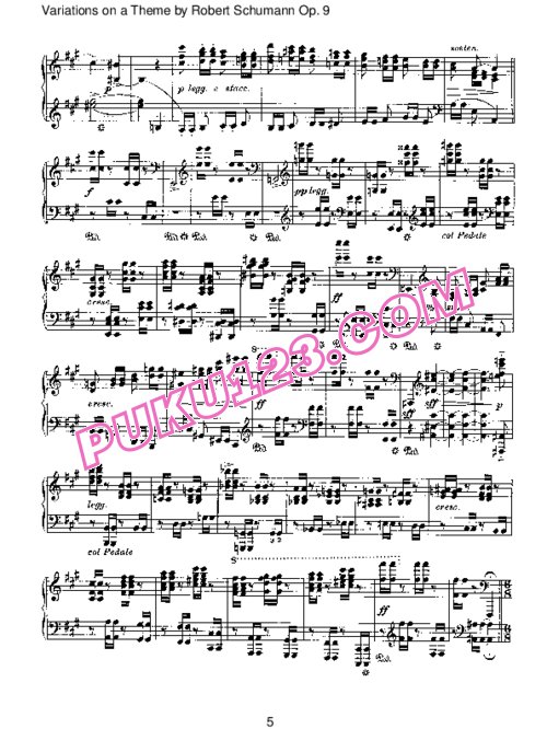 天天钢琴网-免费下载Brahms - Variations on a Theme by Robert Schumann Op.9