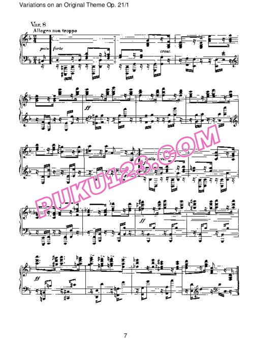 天天钢琴网-免费下载Brahms - Variations on an Original Theme Op.21-1