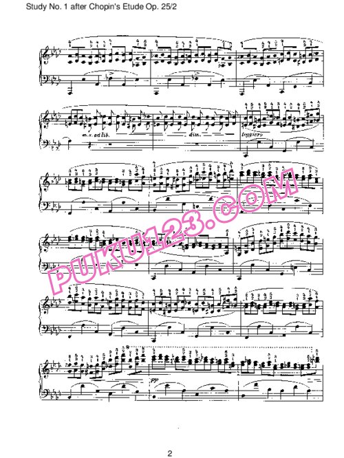 天天钢琴网-免费下载Brahms - Study No 1 after Chopin's Etude Op 25 pt 2