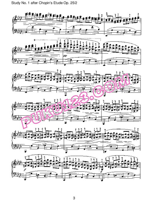 天天钢琴网-免费下载Brahms - Study No 1 after Chopin's Etude Op 25 pt 2