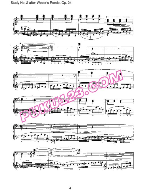 天天钢琴网-免费下载Brahms - Study No 2 after Weber's Rondo, Op 24